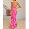 imageZESICA Womens 2025 Summer Bodycon Maxi Dress Sleeveless Halter Neck Floral Print Backless Wedding Guest Party Long DressesRosypink