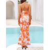 imageZESICA Womens 2025 Summer Bodycon Maxi Dress Sleeveless Halter Neck Floral Print Backless Wedding Guest Party Long DressesTangerine