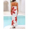imageZESICA Womens 2025 Summer Bodycon Maxi Dress Sleeveless Halter Neck Floral Print Backless Wedding Guest Party Long DressesWhite