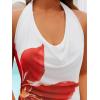 imageZESICA Womens 2025 Summer Bodycon Maxi Dress Sleeveless Halter Neck Floral Print Backless Wedding Guest Party Long DressesWhite