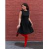 imageZESICA Womens 2025 Summer Sleeveless Cocktail Mini Dress Boat Neck Backless Swing A Line Wedding Club Party Short DressesBlack