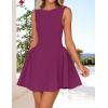 imageZESICA Womens 2025 Summer Sleeveless Cocktail Mini Dress Boat Neck Backless Swing A Line Wedding Club Party Short DressesEggplant