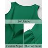 imageZESICA Womens 2025 Summer Sleeveless Cocktail Mini Dress Boat Neck Backless Swing A Line Wedding Club Party Short DressesGreen