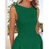 imageZESICA Womens 2025 Summer Sleeveless Cocktail Mini Dress Boat Neck Backless Swing A Line Wedding Club Party Short DressesGreen