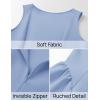 imageZESICA Womens 2025 Summer Sleeveless Cocktail Mini Dress Boat Neck Backless Swing A Line Wedding Club Party Short DressesLight Blue