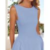 imageZESICA Womens 2025 Summer Sleeveless Cocktail Mini Dress Boat Neck Backless Swing A Line Wedding Club Party Short DressesLight Blue