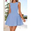 imageZESICA Womens 2025 Summer Sleeveless Cocktail Mini Dress Boat Neck Backless Swing A Line Wedding Club Party Short DressesLight Blue
