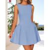 imageZESICA Womens 2025 Summer Sleeveless Cocktail Mini Dress Boat Neck Backless Swing A Line Wedding Club Party Short DressesLight Blue