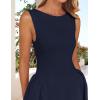imageZESICA Womens 2025 Summer Sleeveless Cocktail Mini Dress Boat Neck Backless Swing A Line Wedding Club Party Short DressesNavy