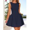imageZESICA Womens 2025 Summer Sleeveless Cocktail Mini Dress Boat Neck Backless Swing A Line Wedding Club Party Short DressesNavy
