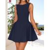 imageZESICA Womens 2025 Summer Sleeveless Cocktail Mini Dress Boat Neck Backless Swing A Line Wedding Club Party Short DressesNavy
