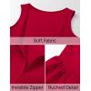 imageZESICA Womens 2025 Summer Sleeveless Cocktail Mini Dress Boat Neck Backless Swing A Line Wedding Club Party Short DressesRed