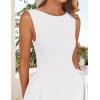 imageZESICA Womens 2025 Summer Sleeveless Cocktail Mini Dress Boat Neck Backless Swing A Line Wedding Club Party Short DressesWhite