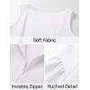 imageZESICA Womens 2025 Summer Sleeveless Cocktail Mini Dress Boat Neck Backless Swing A Line Wedding Club Party Short DressesWhite