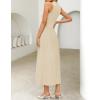 imageZESICA Womens 2025 Summer Sleeveless Midi Dresses Crewneck Knit Pleated A Line Swing Casual Basic Tank Long DressApricot
