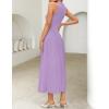 imageZESICA Womens 2025 Summer Sleeveless Midi Dresses Crewneck Knit Pleated A Line Swing Casual Basic Tank Long DressPurple