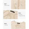 imageZESICA Womens Dress Fall Long Puff Sleeve Self Tie Front Babydoll A Line Pleated Cute Mini Tunic Dresses 2025Apricot