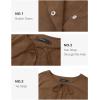 imageZESICA Womens Dress Fall Long Puff Sleeve Self Tie Front Babydoll A Line Pleated Cute Mini Tunic Dresses 2025Brown