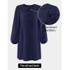 imageZESICA Womens Dress Fall Long Puff Sleeve Self Tie Front Babydoll A Line Pleated Cute Mini Tunic Dresses 2025Navy