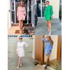 imageZESICA Womens Dress Fall Long Puff Sleeve Self Tie Front Babydoll A Line Pleated Cute Mini Tunic Dresses 2025Pink
