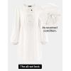 imageZESICA Womens Dress Fall Long Puff Sleeve Self Tie Front Babydoll A Line Pleated Cute Mini Tunic Dresses 2025White