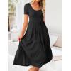 imageZESICA Womens Summer Casual T Shirt Dress Short Sleeve Scoop Neck Flowy Tiered Beach Midi Dresses with PocketsDarkblack