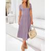 imageZESICA Womens Summer Casual T Shirt Dress Short Sleeve Scoop Neck Flowy Tiered Beach Midi Dresses with PocketsLilac