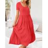 imageZESICA Womens Summer Casual T Shirt Dress Short Sleeve Scoop Neck Flowy Tiered Beach Midi Dresses with PocketsWatermelon