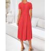 imageZESICA Womens Summer Casual T Shirt Dress Short Sleeve Scoop Neck Flowy Tiered Beach Midi Dresses with PocketsWatermelon