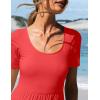 imageZESICA Womens Summer Casual T Shirt Dress Short Sleeve Scoop Neck Flowy Tiered Beach Midi Dresses with PocketsWatermelon