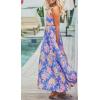 imageZESICA Womens Summer Halter Neck Floral Print Backless Split Beach Party Maxi DressBluishviolet