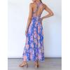 imageZESICA Womens Summer Halter Neck Floral Print Backless Split Beach Party Maxi DressBluishviolet