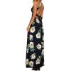 imageZESICA Womens Summer Halter Neck Floral Print Backless Split Beach Party Maxi DressDark Blue