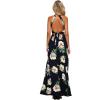 imageZESICA Womens Summer Halter Neck Floral Print Backless Split Beach Party Maxi DressDark Blue