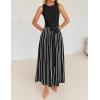 imageZESICA Womens Summer Spring Midi Dress 2025 Sleeveless Ribbed Knit Tie Waist Casual A Line Sweater DressesBlack