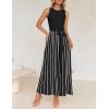 imageZESICA Womens Summer Spring Midi Dress 2025 Sleeveless Ribbed Knit Tie Waist Casual A Line Sweater DressesBlack