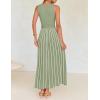 imageZESICA Womens Summer Spring Midi Dress 2025 Sleeveless Ribbed Knit Tie Waist Casual A Line Sweater DressesLightgreen