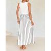 imageZESICA Womens Summer Spring Midi Dress 2025 Sleeveless Ribbed Knit Tie Waist Casual A Line Sweater DressesWhite