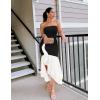 imageZESICA Womens 2025 Summer Strapless Bodycon Maxi Dress Ribbed Sexy High Split Mermaid Prom Party DressesBlack