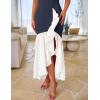 imageZESICA Womens 2025 Summer Strapless Bodycon Maxi Dress Ribbed Sexy High Split Mermaid Prom Party DressesNavy