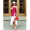 imageZESICA Womens 2025 Summer Strapless Bodycon Maxi Dress Ribbed Sexy High Split Mermaid Prom Party DressesRose