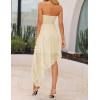 imageZESICA Womens 2025 Summer Strapless Mini Dress Off Shoulder Smocked Tiered Ruffle Beach Vacation Tube SundressApricot