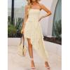 imageZESICA Womens 2025 Summer Strapless Mini Dress Off Shoulder Smocked Tiered Ruffle Beach Vacation Tube SundressApricot