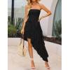 imageZESICA Womens 2025 Summer Strapless Mini Dress Off Shoulder Smocked Tiered Ruffle Beach Vacation Tube SundressBlack
