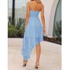 imageZESICA Womens 2025 Summer Strapless Mini Dress Off Shoulder Smocked Tiered Ruffle Beach Vacation Tube SundressBlue