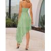 imageZESICA Womens 2025 Summer Strapless Mini Dress Off Shoulder Smocked Tiered Ruffle Beach Vacation Tube SundressGreen