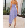 imageZESICA Womens 2025 Summer Strapless Mini Dress Off Shoulder Smocked Tiered Ruffle Beach Vacation Tube SundressPurple
