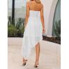 imageZESICA Womens 2025 Summer Strapless Mini Dress Off Shoulder Smocked Tiered Ruffle Beach Vacation Tube SundressWhite