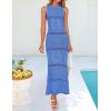 imageZESICA Womens Crochet Hollow Out Dress 2025 Summer Sleeveless Striped Coverup Sundress Beach Long Maxi DressesDusty Blue
