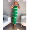 imageZESICA Womens Crochet Hollow Out Dress 2025 Summer Sleeveless Striped Coverup Sundress Beach Long Maxi DressesGreen